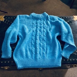 Vtg Bristol Court Blue Knit Sweater